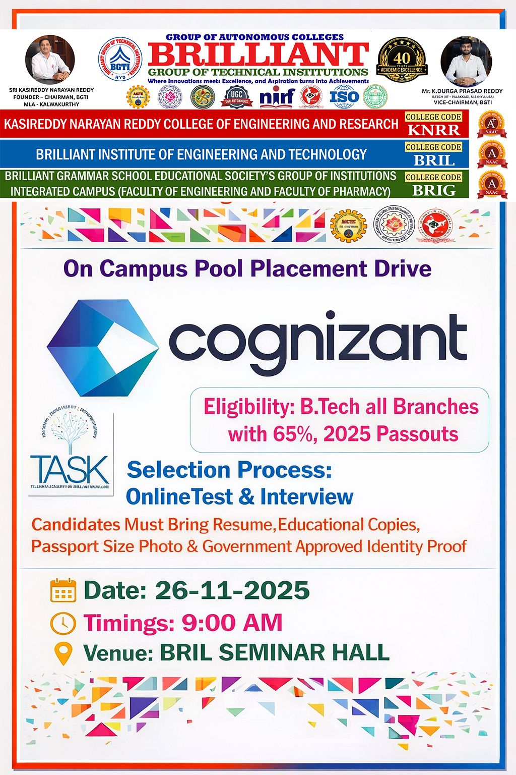 Cognizant Campus Drive - 26-11-2026 – BRIL Campus Drive 2025-26